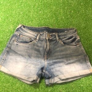 H&M blue denim shorts size 4 pre owned